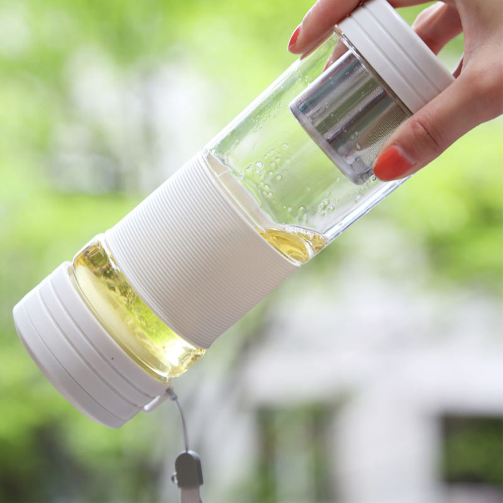 Edible Plástico Grado deportes al aire libre botella de agua de limón Copa tazas de té, té Separado, colorido