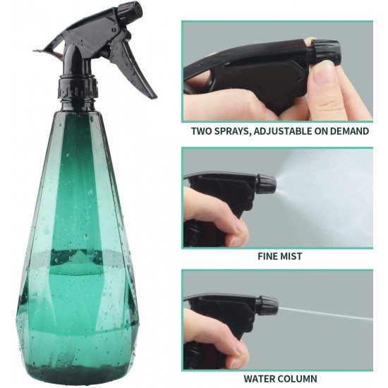 How do the nozzles on spray bottles work when misting?