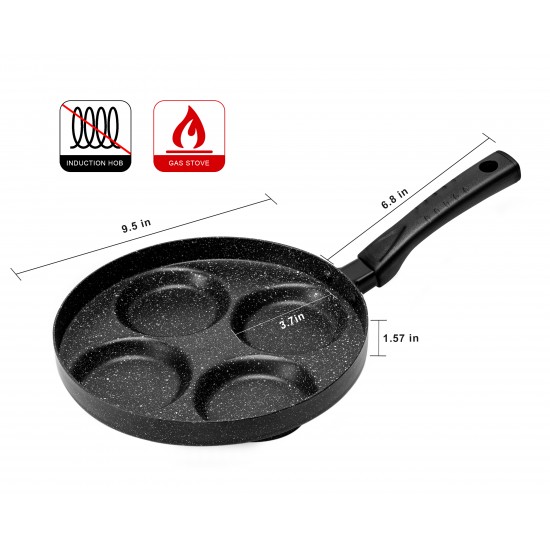  MIHUNTER 4 Egg Frying Pan,Pancake Omelette Pan,Cooker Pans  4-Cups Non-stick Cookware Aluminium Alloy Fried Divided Egg Cooker, Burger  Pan for Breakfast,Pancake,Poached Egg1: Home & Kitchen