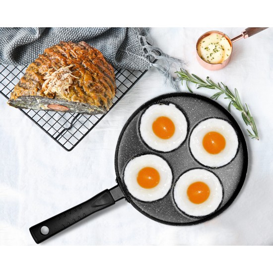 4 Cup Egg Pan Non-Stick Breakfast Frying Pan Heat Conduction Evenly Fried Egg  Pan With