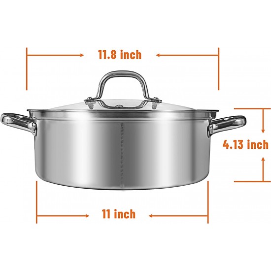  Split Hot Pot Pan,CNCEST 304 Food Grade Stainless Steel Divided  Hot Pot Pan with Divider and Lid Shabu Shabu Hot Pot for Induction Cooktop  Gas Stove Dual Sided Soup Cookware with