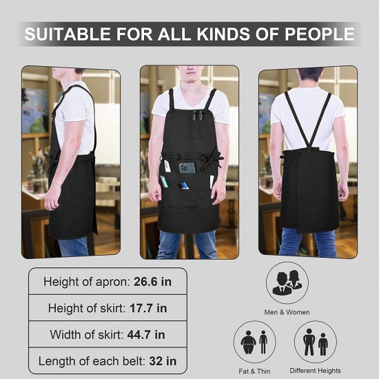 MyLifeUNIT: Artist Apron, Adjustable Painting Apron with 10