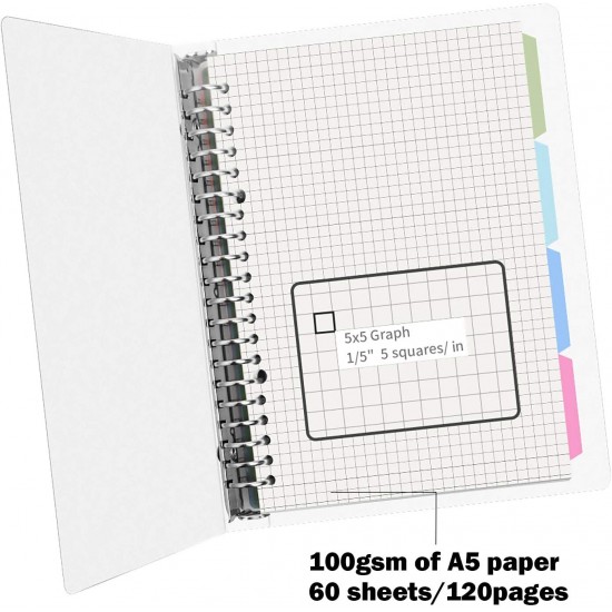 PATIKIL A4 Notebook Binder, 2 Set Loose Leaf Book Ring Binder 8 Divider Tab  8 Rings 180 Sheets Grid Paper 100gsm for Office, White - Yahoo Shopping