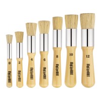 MyLifeUNIT Chalk Paint Brushes Set, Round Stencil Brushes with Bristles, Set of 7